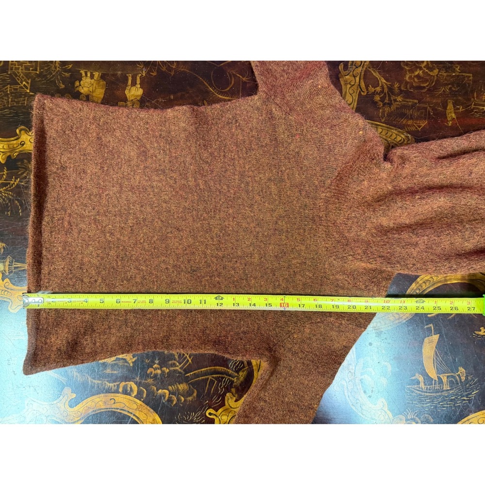 Jillian Jones Petite Rust Brown Kid Mohair Wool Cowl Neck Sweater Fall PS NWT - Picture 7 of 13